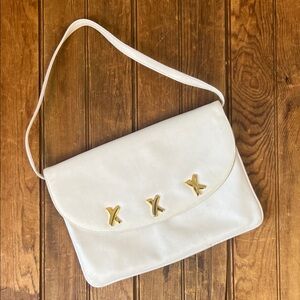 Vintage Y2K Paloma Picasso White leather Shoulder Bag